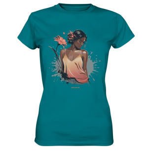 Farbige Eleganz – Stilvolle Frau in einer kreativen Komposition - Ladies Premium Shirt Bright Lights Arts