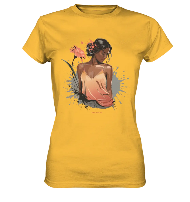 Farbige Eleganz – Stilvolle Frau in einer kreativen Komposition - Ladies Premium Shirt Bright Lights Arts