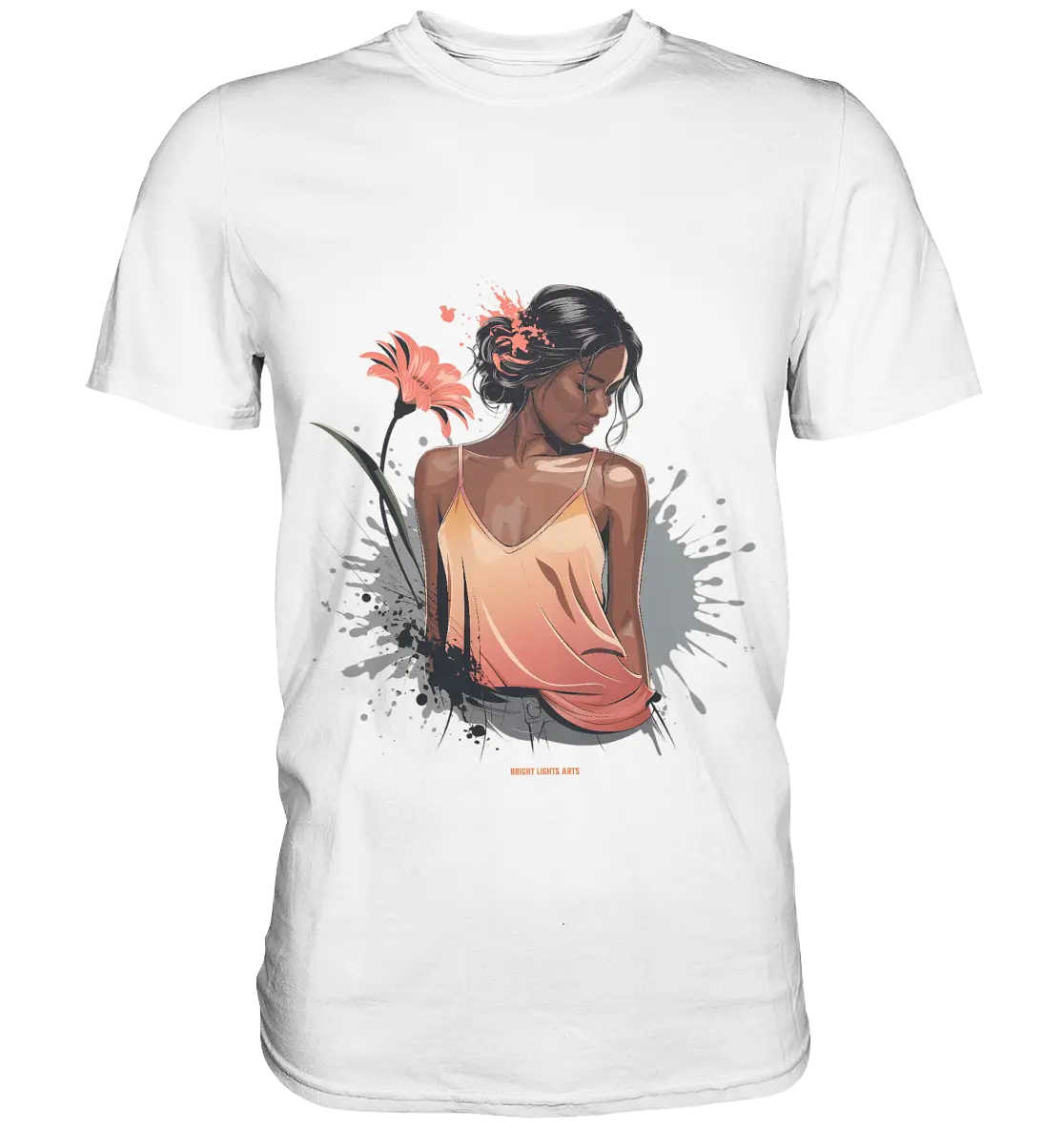 Farbige Eleganz – Stilvolle Frau in einer kreativen Komposition - Premium Shirt Bright Lights Arts
