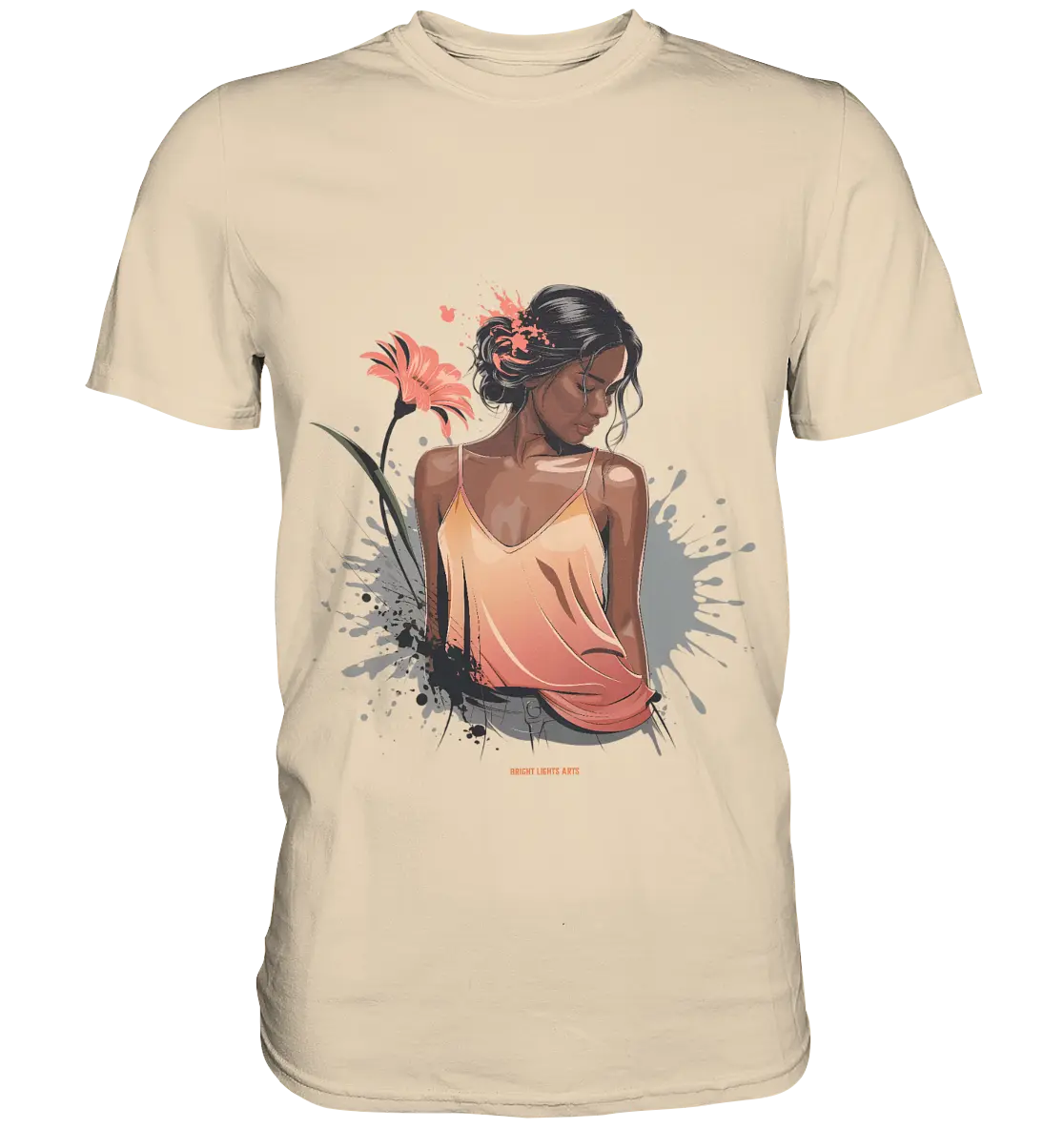 Farbige Eleganz – Stilvolle Frau in einer kreativen Komposition - Premium Shirt Bright Lights Arts