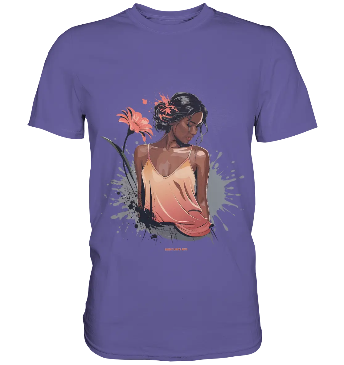 Farbige Eleganz – Stilvolle Frau in einer kreativen Komposition - Premium Shirt Bright Lights Arts
