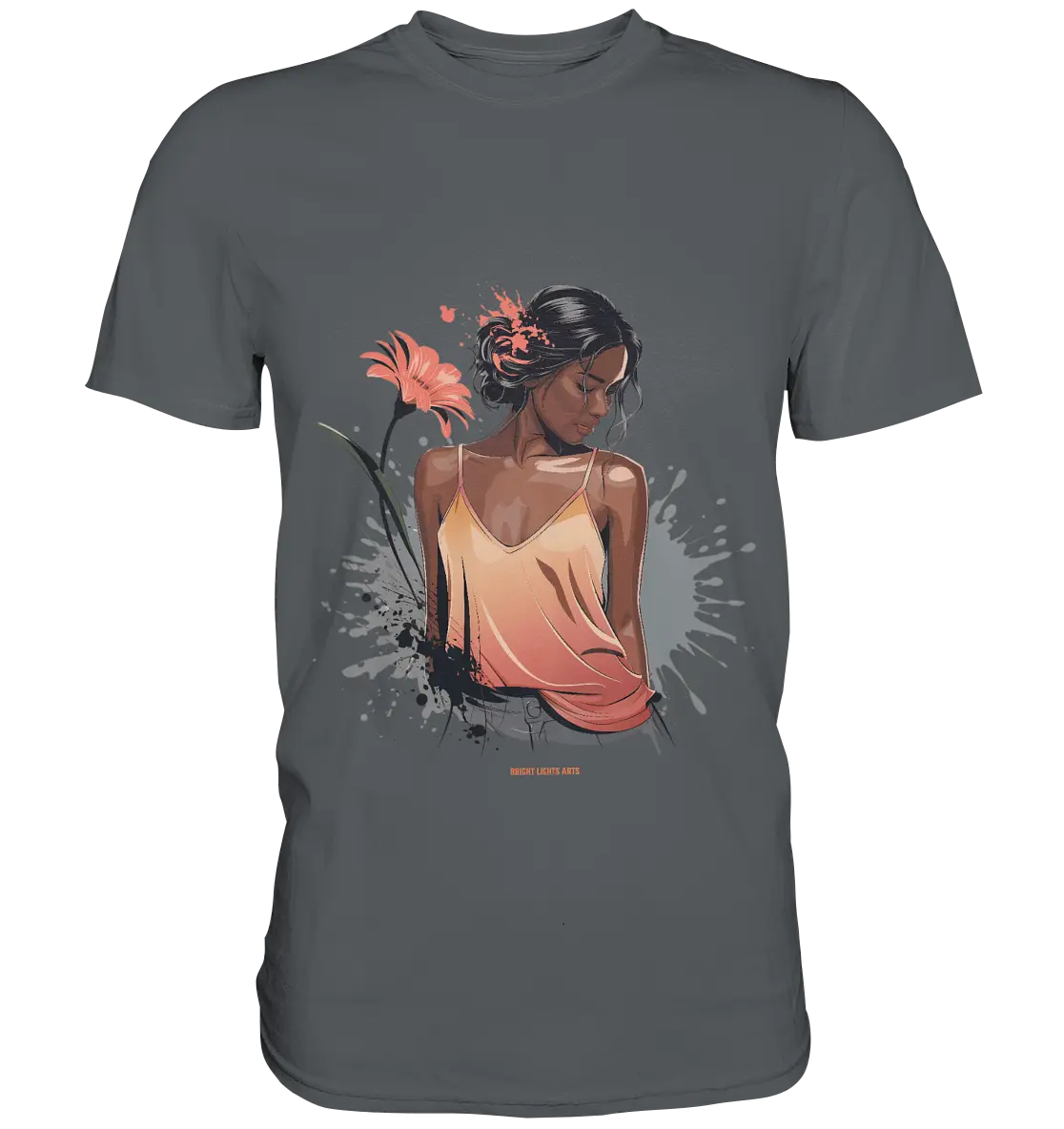 Farbige Eleganz – Stilvolle Frau in einer kreativen Komposition - Premium Shirt Bright Lights Arts