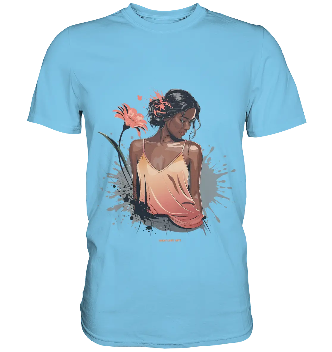 Farbige Eleganz – Stilvolle Frau in einer kreativen Komposition - Premium Shirt Bright Lights Arts