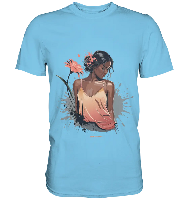 Farbige Eleganz – Stilvolle Frau in einer kreativen Komposition - Premium Shirt Bright Lights Arts