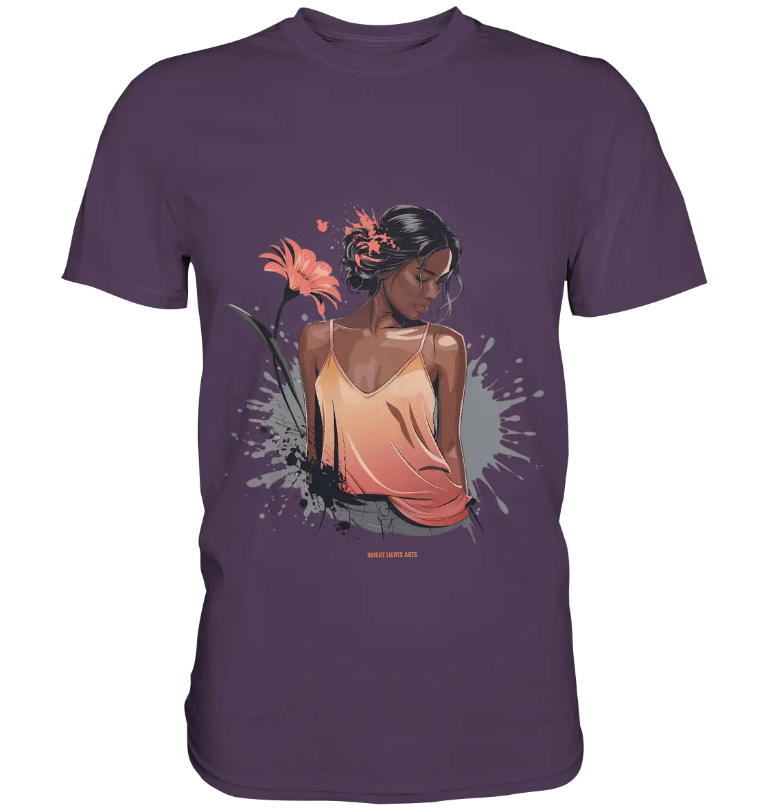 Farbige Eleganz – Stilvolle Frau in einer kreativen Komposition - Premium Shirt Bright Lights Arts