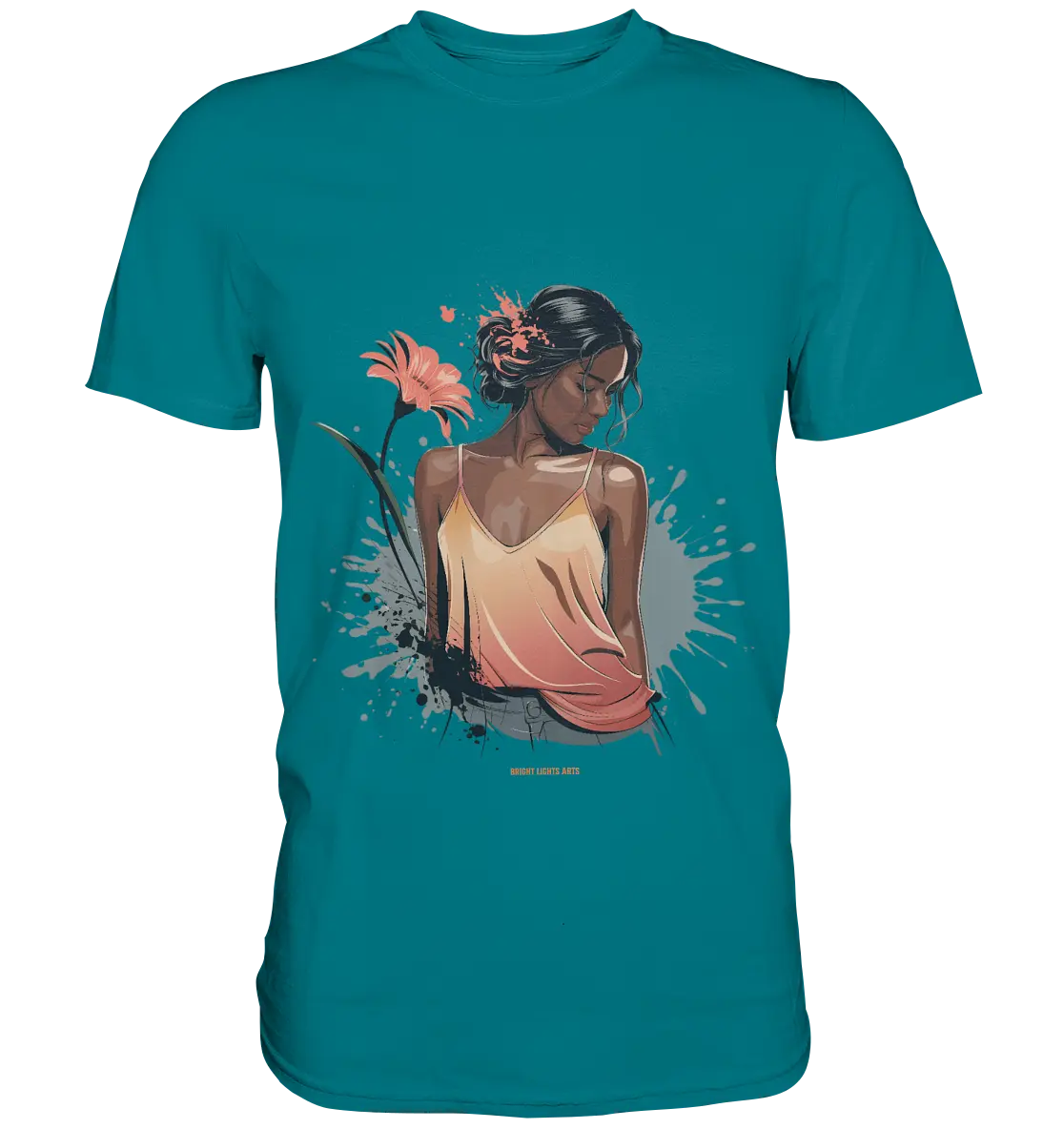 Farbige Eleganz – Stilvolle Frau in einer kreativen Komposition - Premium Shirt Bright Lights Arts