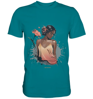 Farbige Eleganz – Stilvolle Frau in einer kreativen Komposition - Premium Shirt Bright Lights Arts