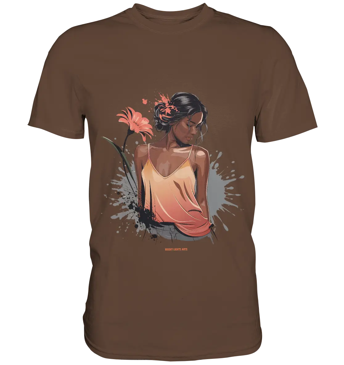 Farbige Eleganz – Stilvolle Frau in einer kreativen Komposition - Premium Shirt Bright Lights Arts