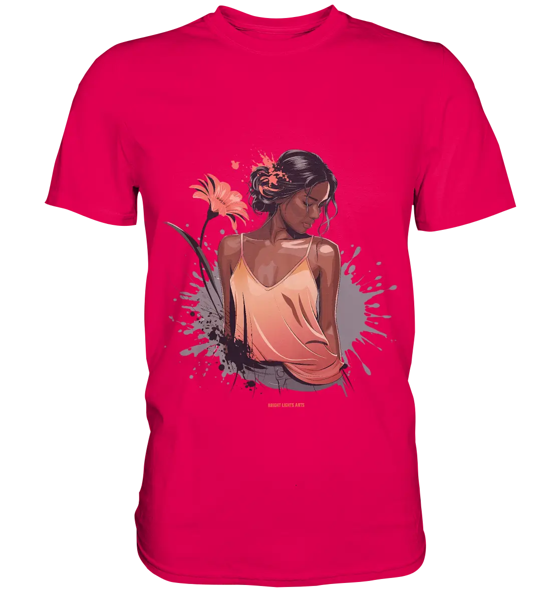 Farbige Eleganz – Stilvolle Frau in einer kreativen Komposition - Premium Shirt Bright Lights Arts