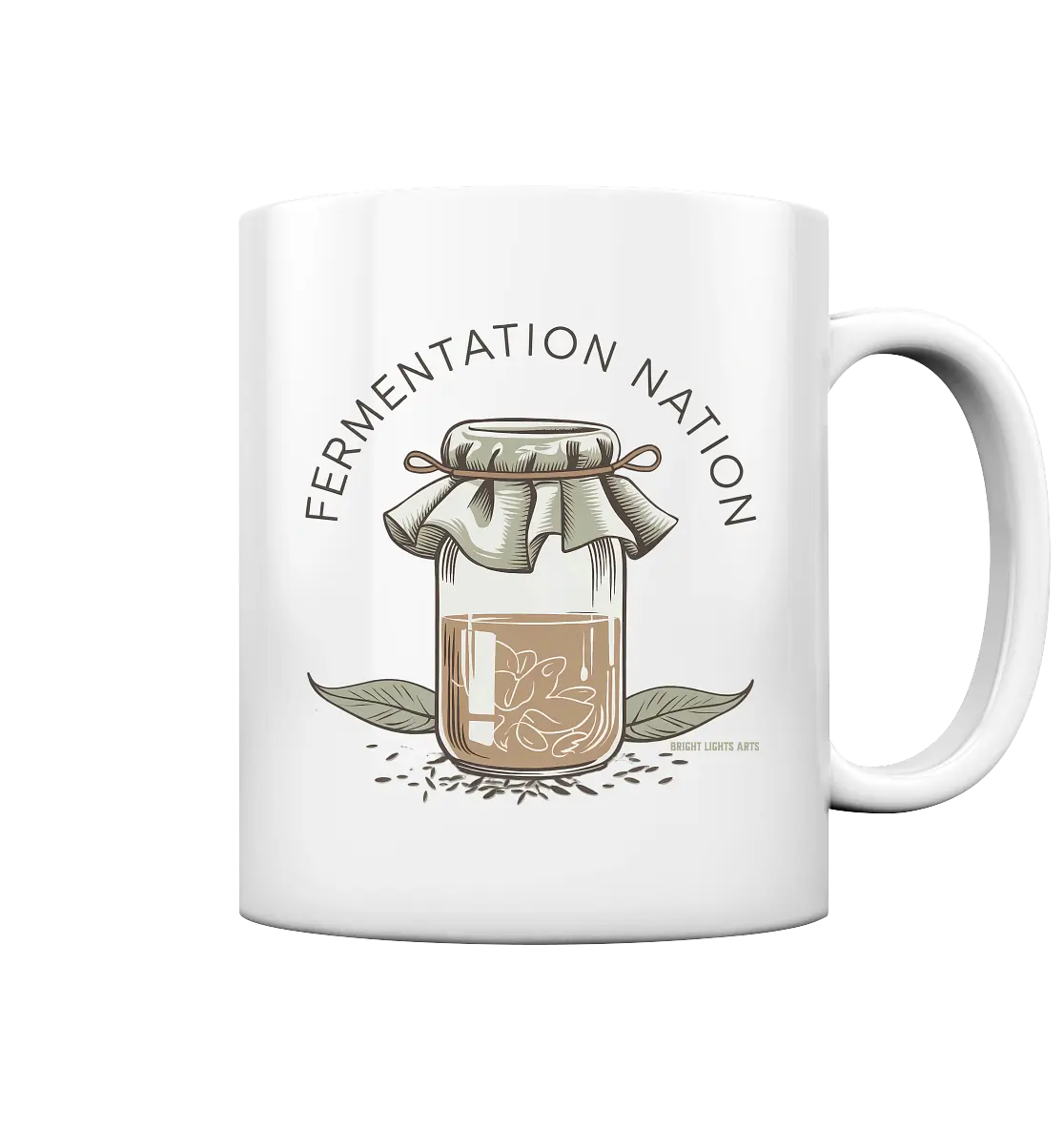 Fermentation Nation – Vintage Glasdesign - Tasse glossy Bright Lights Arts