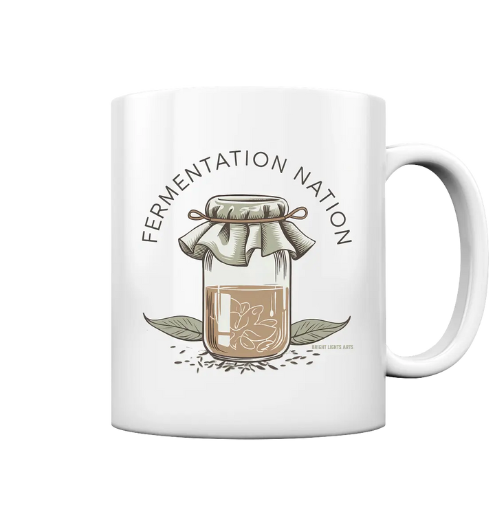 Fermentation Nation – Vintage Glasdesign - Tasse glossy Bright Lights Arts