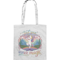 Find Your Inner Magic – Yoga-Einhorn auf dem Regenbogen - Baumwolltasche Bright Lights Arts