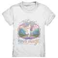Find Your Inner Magic – Yoga-Einhorn auf dem Regenbogen - Kids Premium Shirt Bright Lights Arts