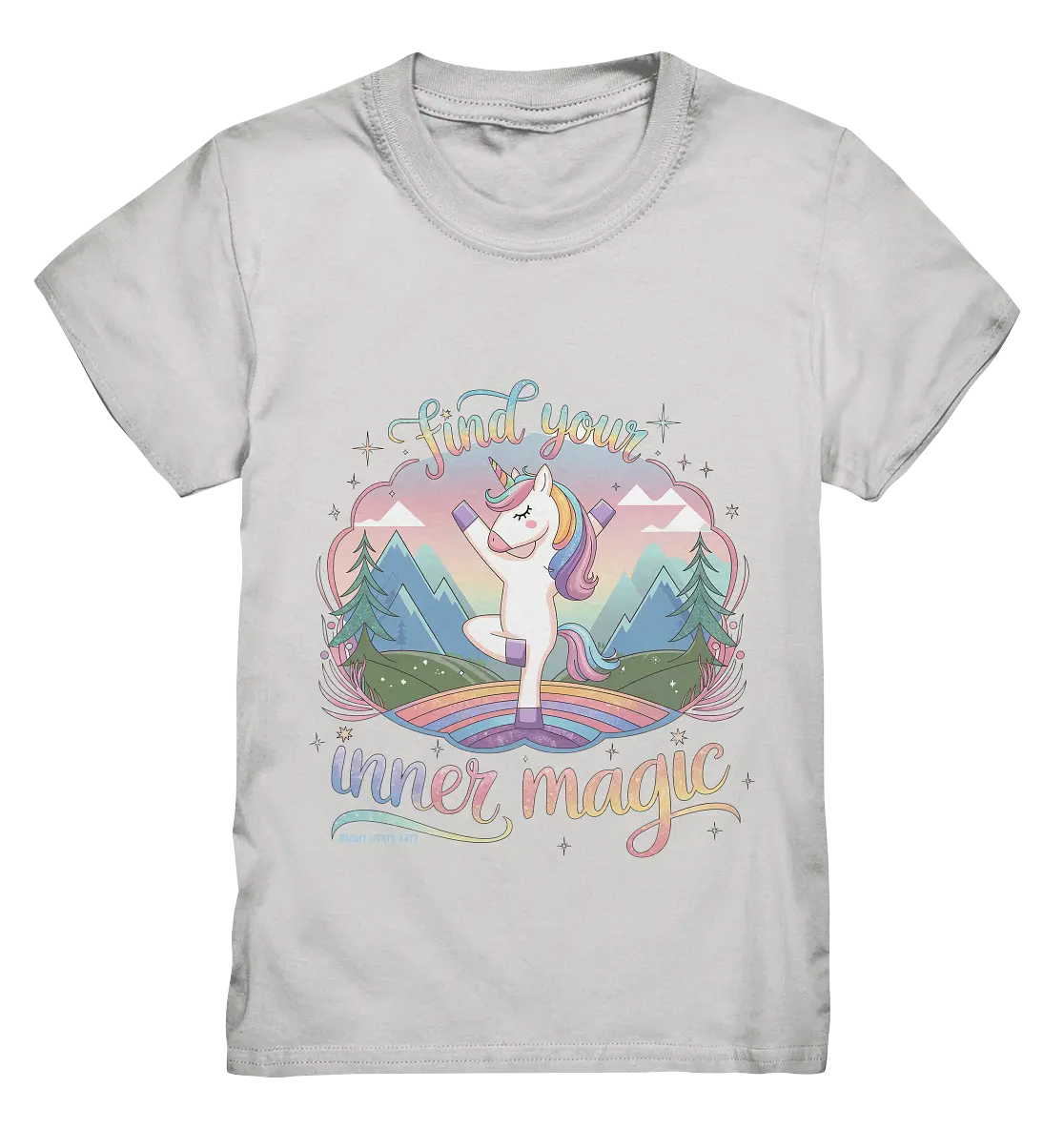 Find Your Inner Magic – Yoga-Einhorn auf dem Regenbogen - Kids Premium Shirt Bright Lights Arts