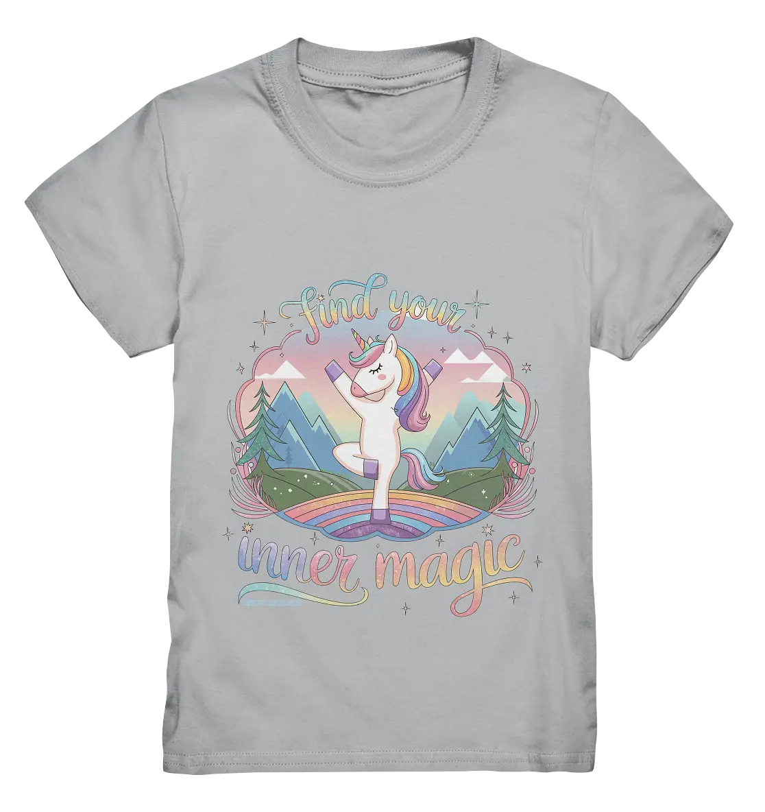 Find Your Inner Magic – Yoga-Einhorn auf dem Regenbogen - Kids Premium Shirt Bright Lights Arts