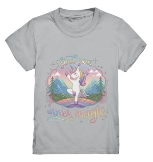Find Your Inner Magic – Yoga-Einhorn auf dem Regenbogen - Kids Premium Shirt Bright Lights Arts