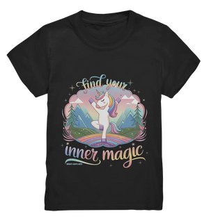 Find Your Inner Magic – Yoga-Einhorn auf dem Regenbogen - Kids Premium Shirt Bright Lights Arts