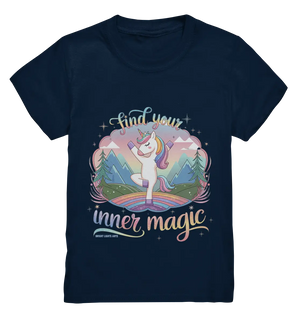 Find Your Inner Magic – Yoga-Einhorn auf dem Regenbogen - Kids Premium Shirt Bright Lights Arts