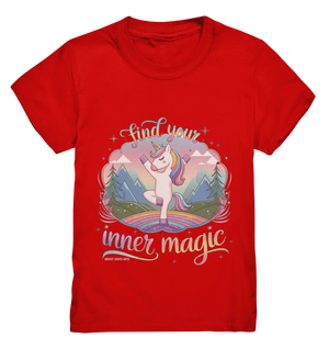 Find Your Inner Magic – Yoga-Einhorn auf dem Regenbogen - Kids Premium Shirt Bright Lights Arts