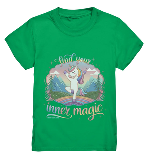 Find Your Inner Magic – Yoga-Einhorn auf dem Regenbogen - Kids Premium Shirt Bright Lights Arts