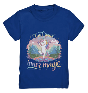 Find Your Inner Magic – Yoga-Einhorn auf dem Regenbogen - Kids Premium Shirt Bright Lights Arts