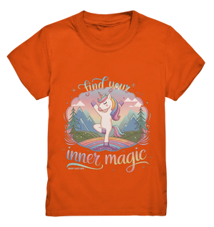 Find Your Inner Magic – Yoga-Einhorn auf dem Regenbogen - Kids Premium Shirt Bright Lights Arts