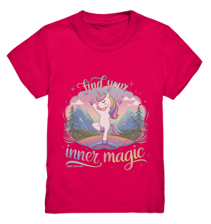 Find Your Inner Magic – Yoga-Einhorn auf dem Regenbogen - Kids Premium Shirt Bright Lights Arts