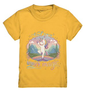 Find Your Inner Magic – Yoga-Einhorn auf dem Regenbogen - Kids Premium Shirt Bright Lights Arts