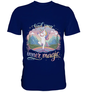 Find Your Inner Magic – Yoga-Einhorn auf dem Regenbogen - Premium Shirt Bright Lights Arts