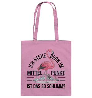 Flamingo im Mittelpunkt – Symbiose im Comic-Stil - Baumwolltasche Bright Lights Arts