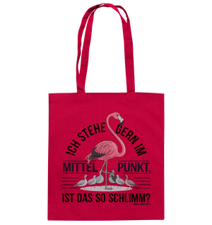 Flamingo im Mittelpunkt – Symbiose im Comic-Stil - Baumwolltasche Bright Lights Arts
