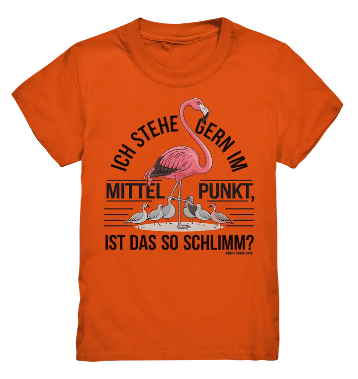 Flamingo im Mittelpunkt – Symbiose im Comic-Stil - Kids Premium Shirt Bright Lights Arts