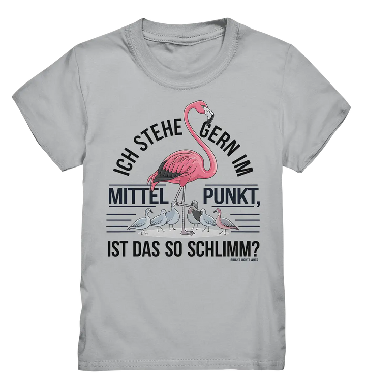 Flamingo im Mittelpunkt – Symbiose im Comic-Stil - Kids Premium Shirt Bright Lights Arts