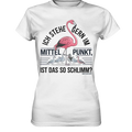 Flamingo im Mittelpunkt – Symbiose im Comic-Stil - Ladies Premium Shirt Bright Lights Arts