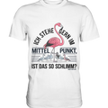 Flamingo im Mittelpunkt – Symbiose im Comic-Stil - Premium Shirt Bright Lights Arts