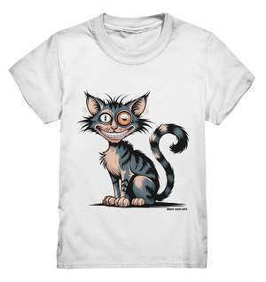 Frech und außergewöhnlich Cartoon Katze mit wildem Blick Ein humorvolles Design - Kids Premium Shirt Bright Lights Arts