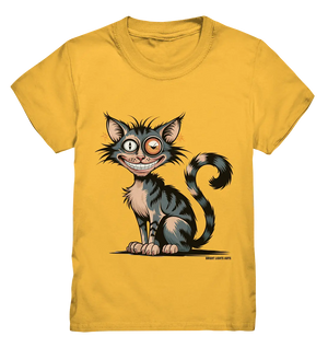 Frech und außergewöhnlich Cartoon Katze mit wildem Blick Ein humorvolles Design - Kids Premium Shirt Bright Lights Arts
