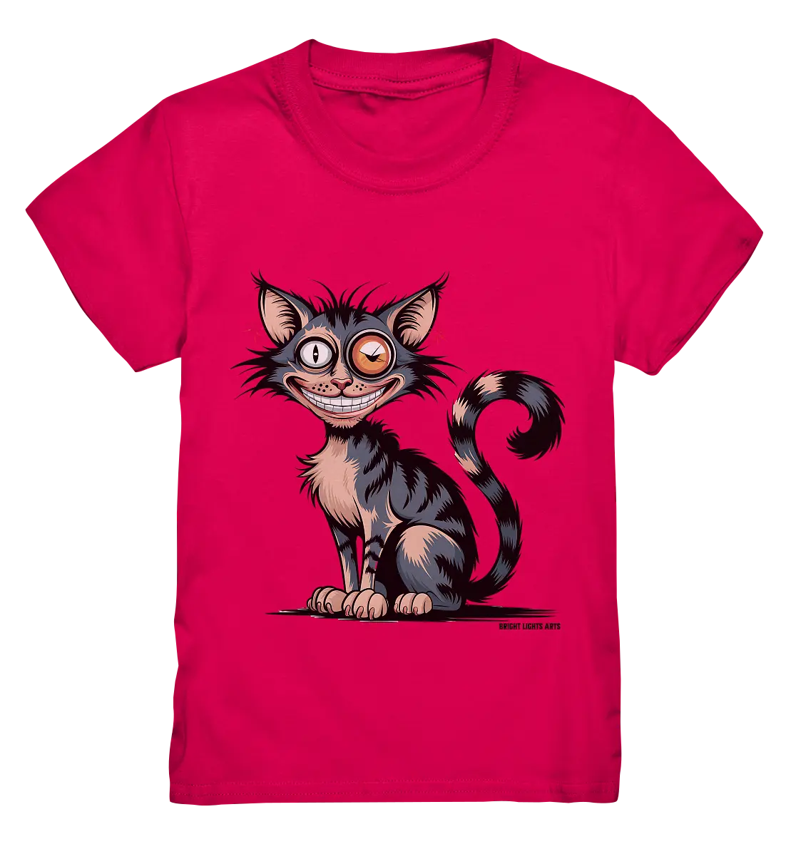 Frech und außergewöhnlich Cartoon Katze mit wildem Blick Ein humorvolles Design - Kids Premium Shirt Bright Lights Arts