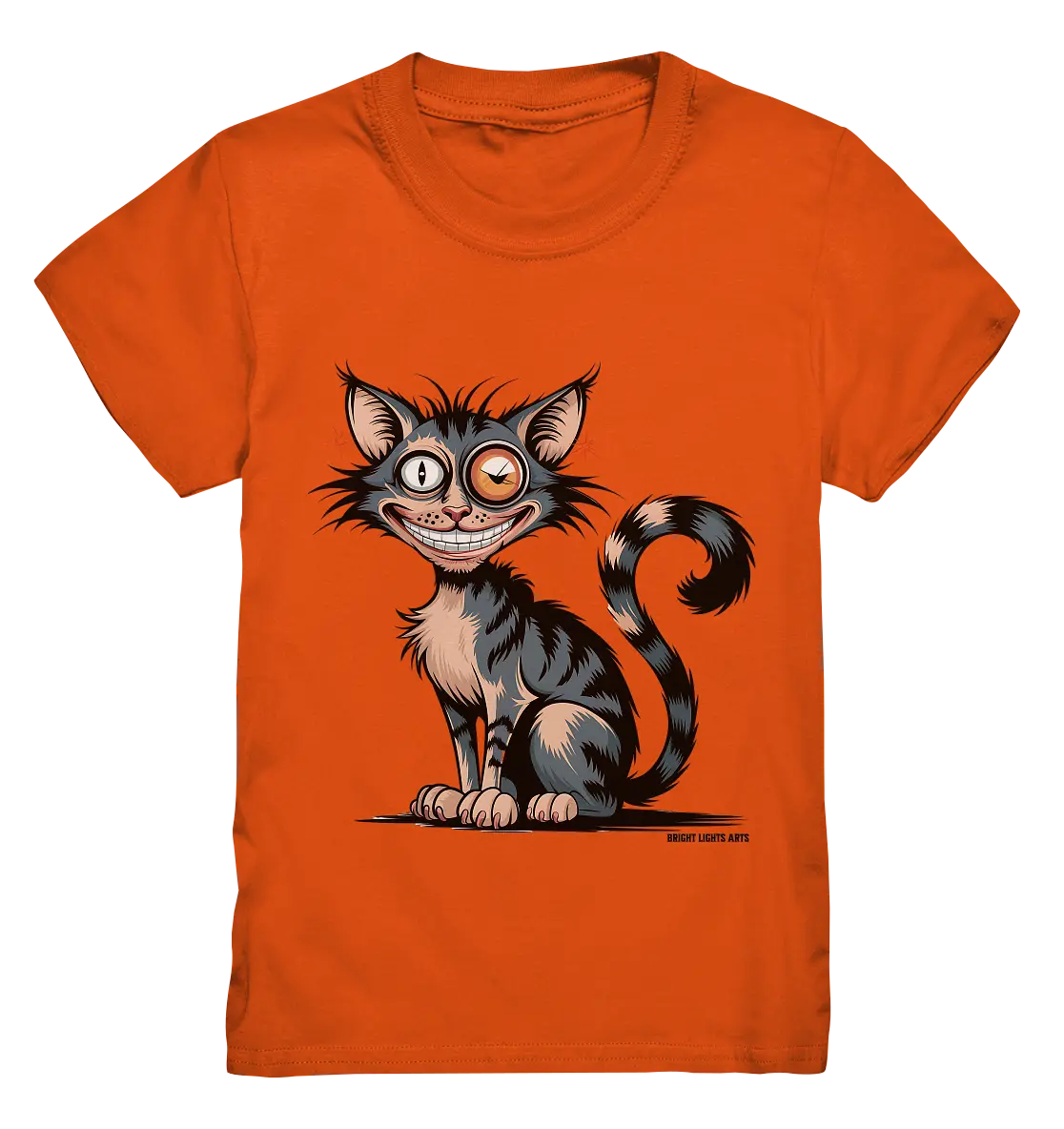 Frech und außergewöhnlich Cartoon Katze mit wildem Blick Ein humorvolles Design - Kids Premium Shirt Bright Lights Arts