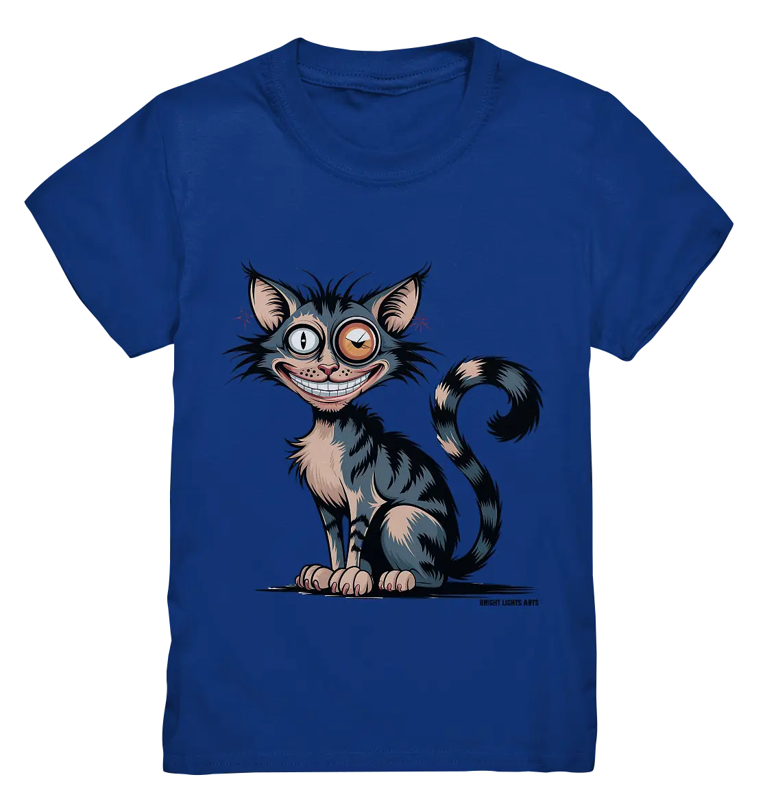 Frech und außergewöhnlich Cartoon Katze mit wildem Blick Ein humorvolles Design - Kids Premium Shirt Bright Lights Arts