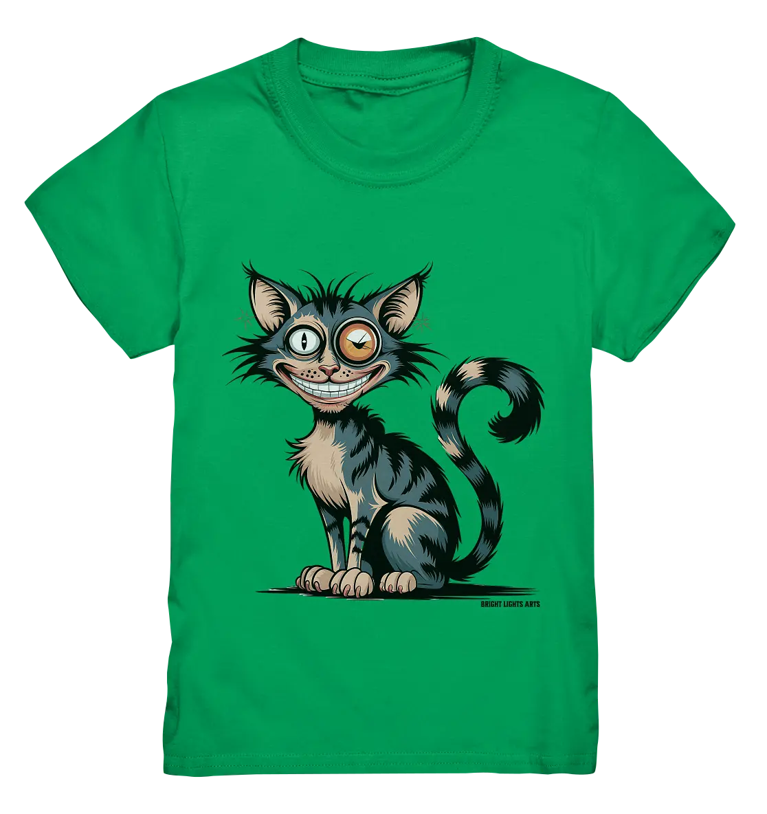 Frech und außergewöhnlich Cartoon Katze mit wildem Blick Ein humorvolles Design - Kids Premium Shirt Bright Lights Arts