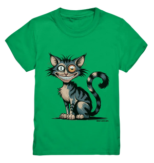 Frech und außergewöhnlich Cartoon Katze mit wildem Blick Ein humorvolles Design - Kids Premium Shirt Bright Lights Arts