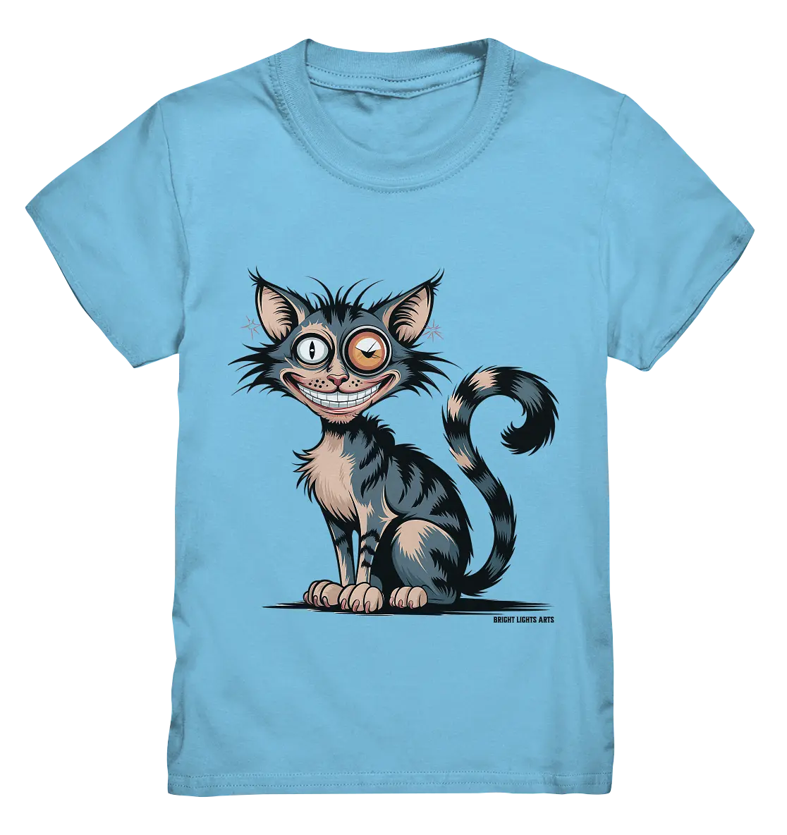 Frech und außergewöhnlich Cartoon Katze mit wildem Blick Ein humorvolles Design - Kids Premium Shirt Bright Lights Arts