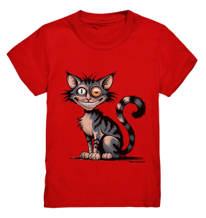 Frech und außergewöhnlich Cartoon Katze mit wildem Blick Ein humorvolles Design - Kids Premium Shirt Bright Lights Arts