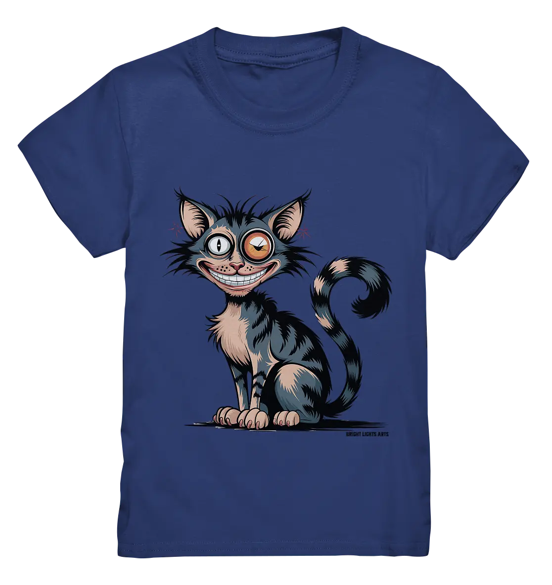 Frech und außergewöhnlich Cartoon Katze mit wildem Blick Ein humorvolles Design - Kids Premium Shirt Bright Lights Arts
