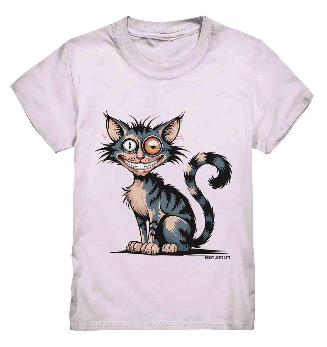 Frech und außergewöhnlich Cartoon Katze mit wildem Blick Ein humorvolles Design - Kids Premium Shirt Bright Lights Arts