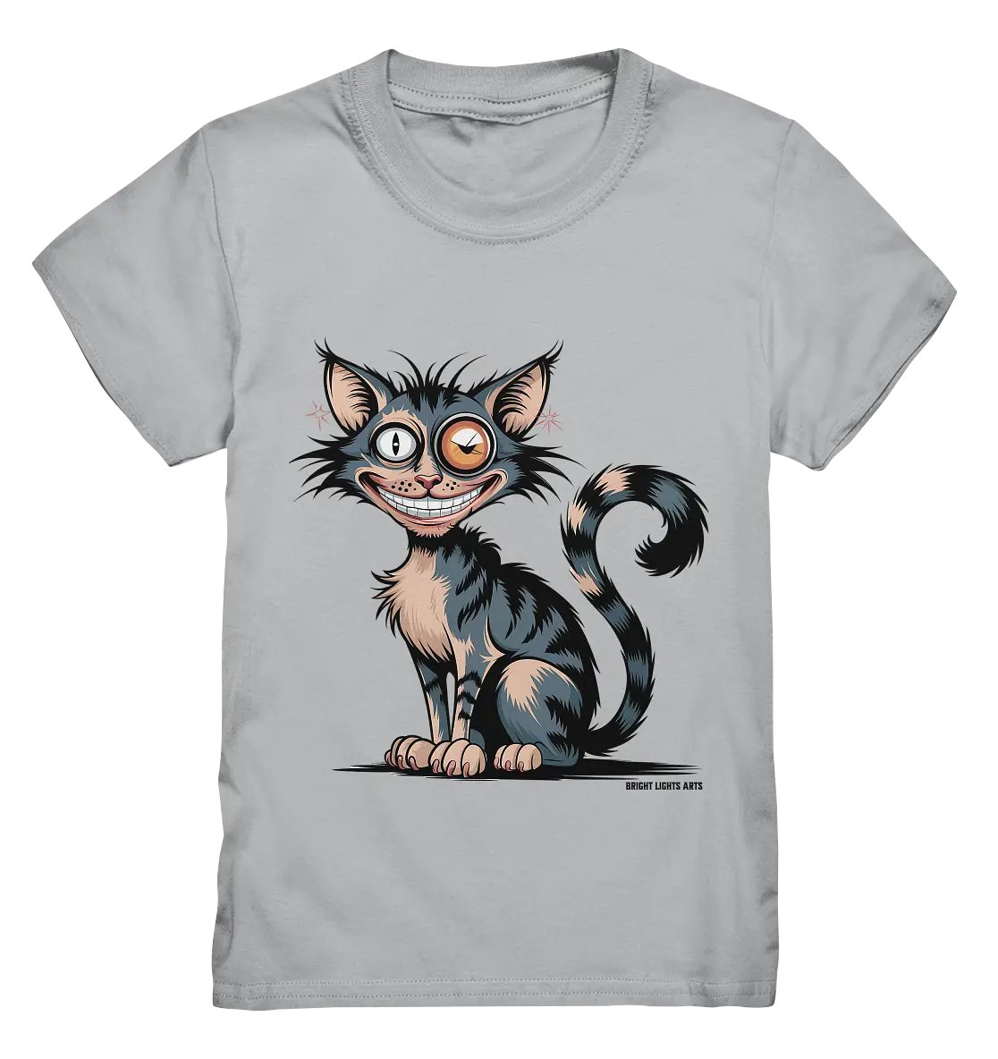 Frech und außergewöhnlich Cartoon Katze mit wildem Blick Ein humorvolles Design - Kids Premium Shirt Bright Lights Arts