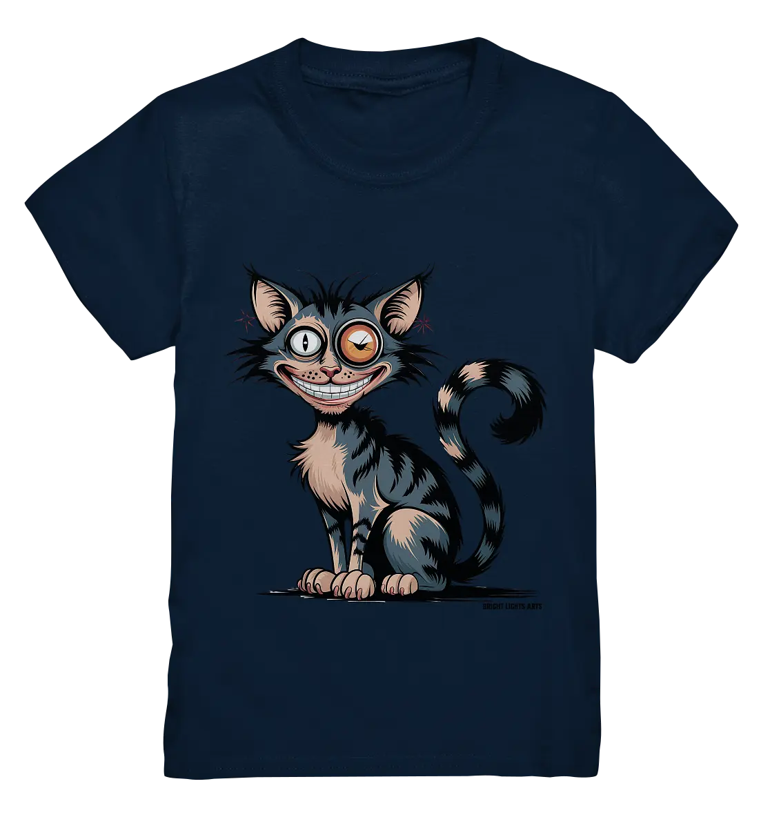 Frech und außergewöhnlich Cartoon Katze mit wildem Blick Ein humorvolles Design - Kids Premium Shirt Bright Lights Arts