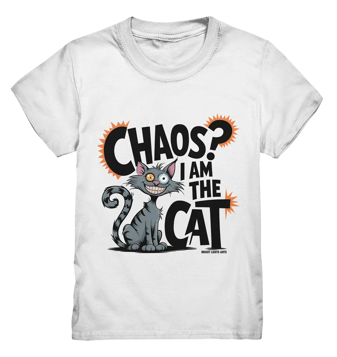 Frech und außergewöhnlich Cartoon Katze mit wildem Blick Ein humorvolles Design - Kids Premium Shirt Bright Lights Arts