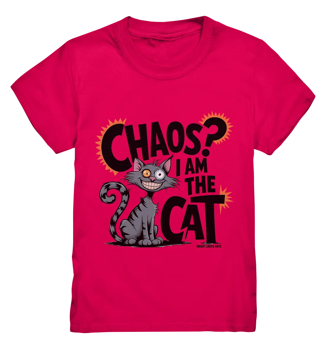 Frech und außergewöhnlich Cartoon Katze mit wildem Blick Ein humorvolles Design - Kids Premium Shirt Bright Lights Arts